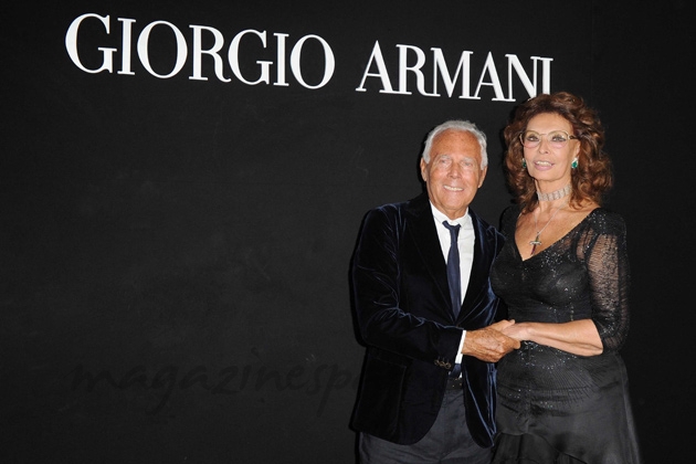 giorgio armani y Sofia loren