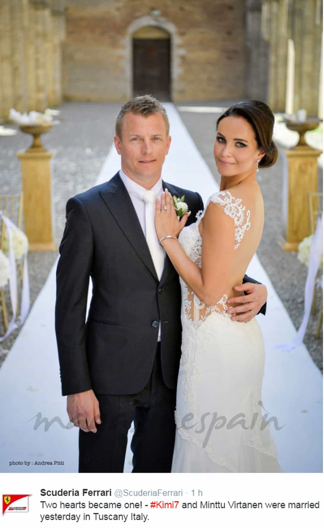 Kimi Raikkonen boda © Redes sociales Ferrari