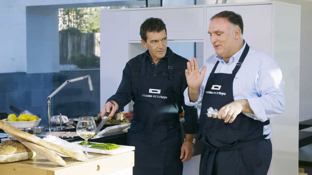 Antonio Banderas y José Andrés "Mi casa es la tuya" © Mediaset