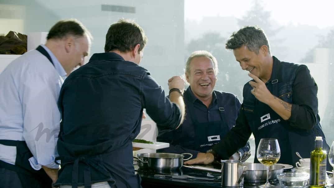 Antonio Banderas, José Andrés, Bertín Osborne y Alejandro Sanz "Mi casa es la tuya" © Mediaset