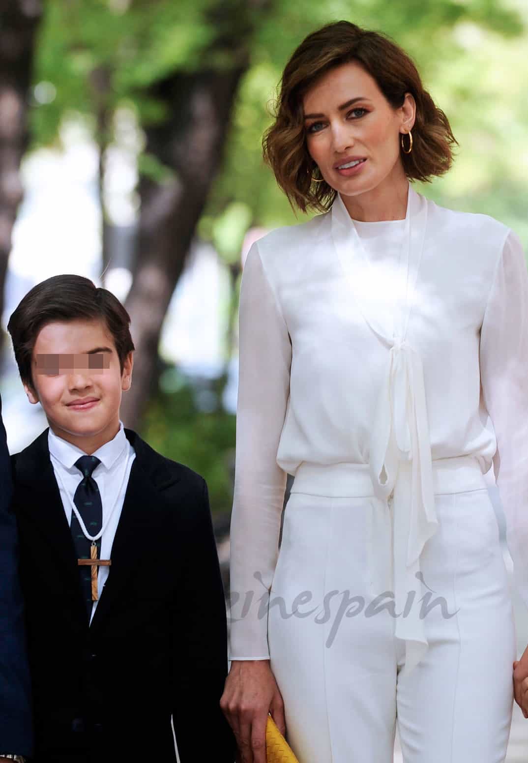 Nieves Álvarez con su hijo Adriano