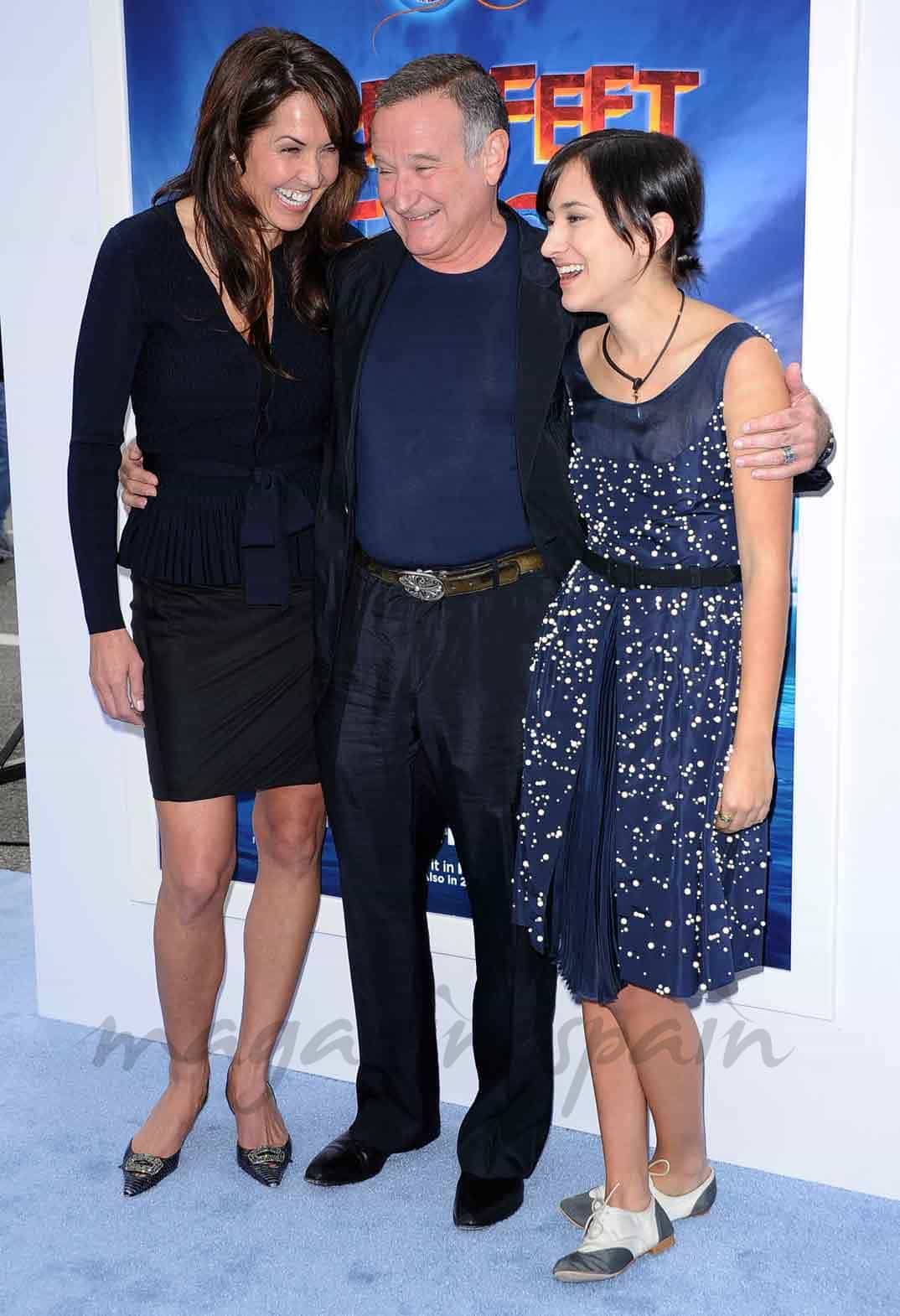 Robin-Williams,-su-mujer-Susan-Schneider-y-su-hija-Zelda