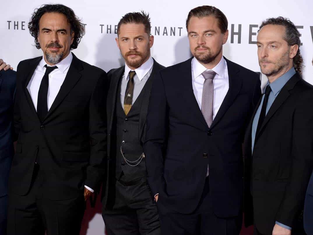 alejandro-gonzalez-inarritu-tom-hardy-leonardo-dicaprio-y-emmanuel-lubezk estrenan the revenant