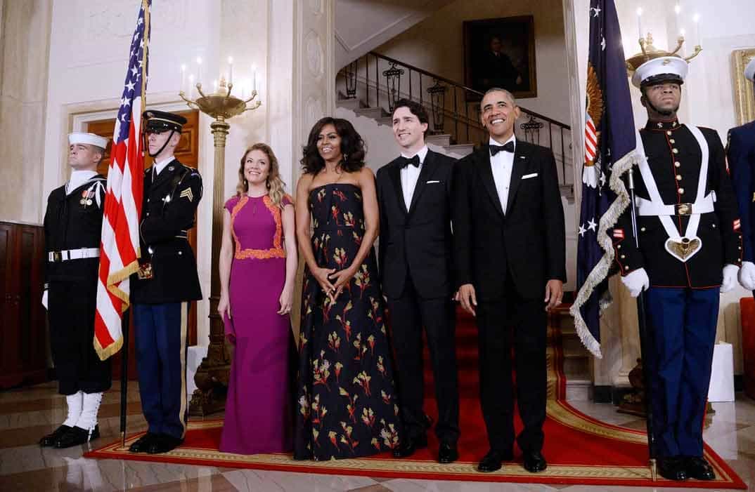 barack-obama-michelle-obama-trudeau-y-sophie-gregoire-trudeau cena de gala en la casa blanca