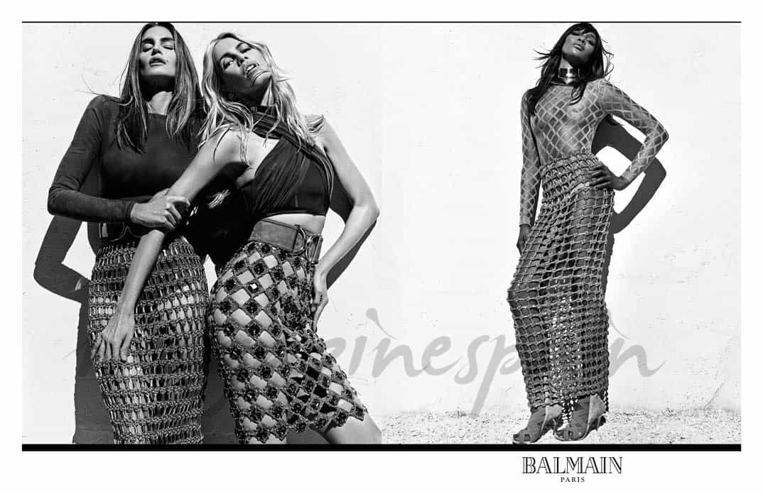 claudia shiffer naomi campbell y cindy crawford elegidas por balmain