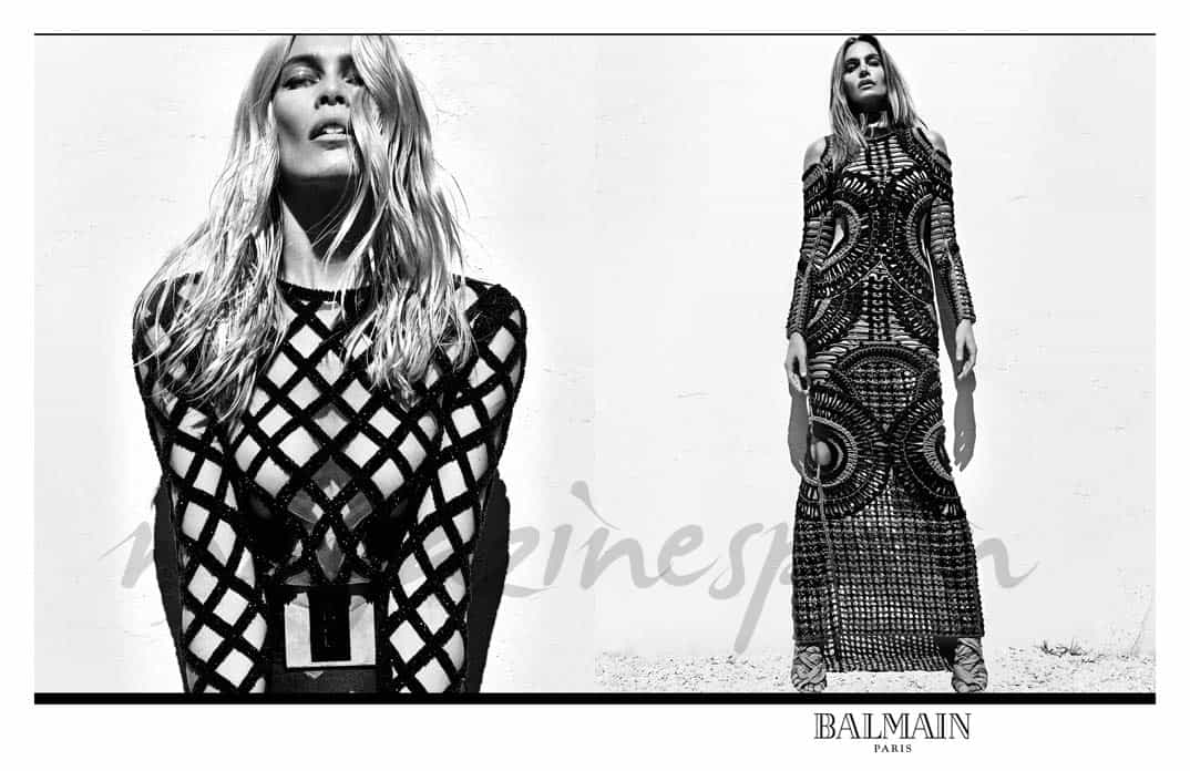 claudia shiffer naomi campbell y cindy crawford elegidas por balmain