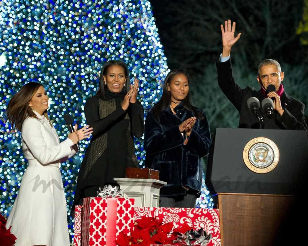 eva longoria y familia obama navidad