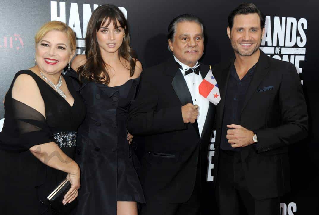 felicidad duran ana de armas robert duran y edgar ramirez estrenan en new york hands of stone