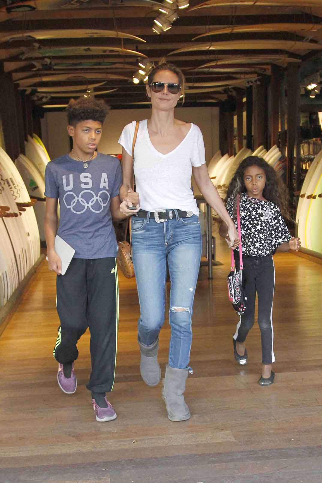 heidi klum con sus hijos y seal