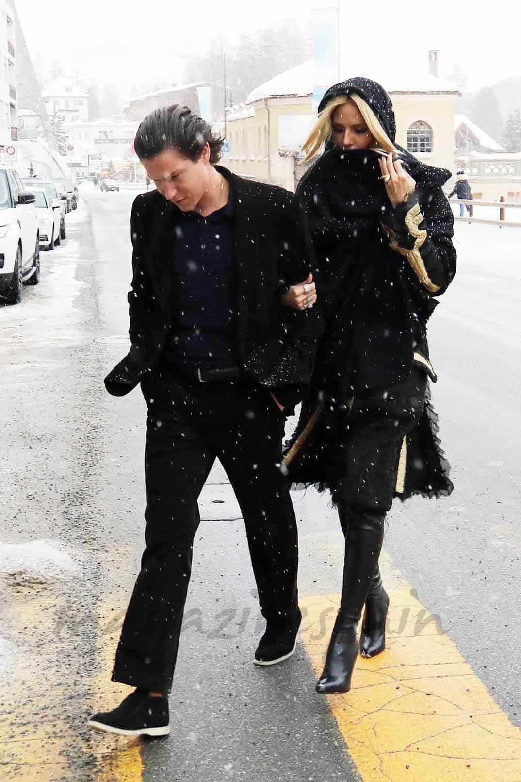 heidi-klum-y-vito-schnabel en la nieve de suiza