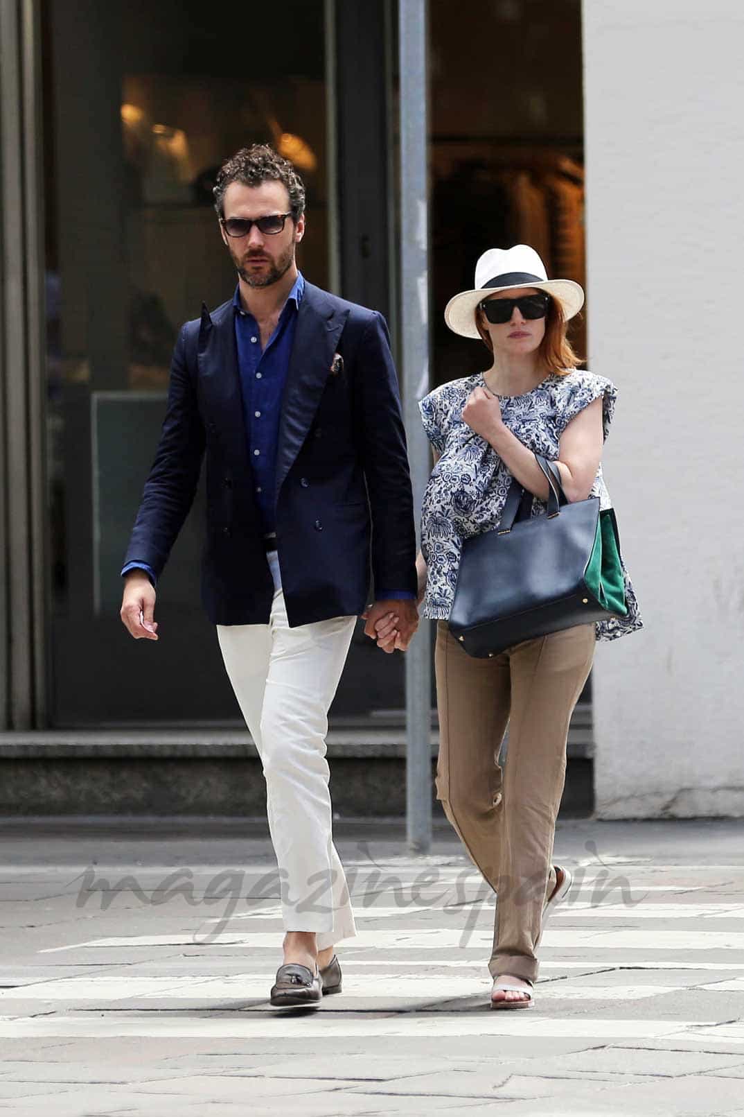 jessica-chastain-y-gian-luca-passi-de-preposulovacaciones en milan