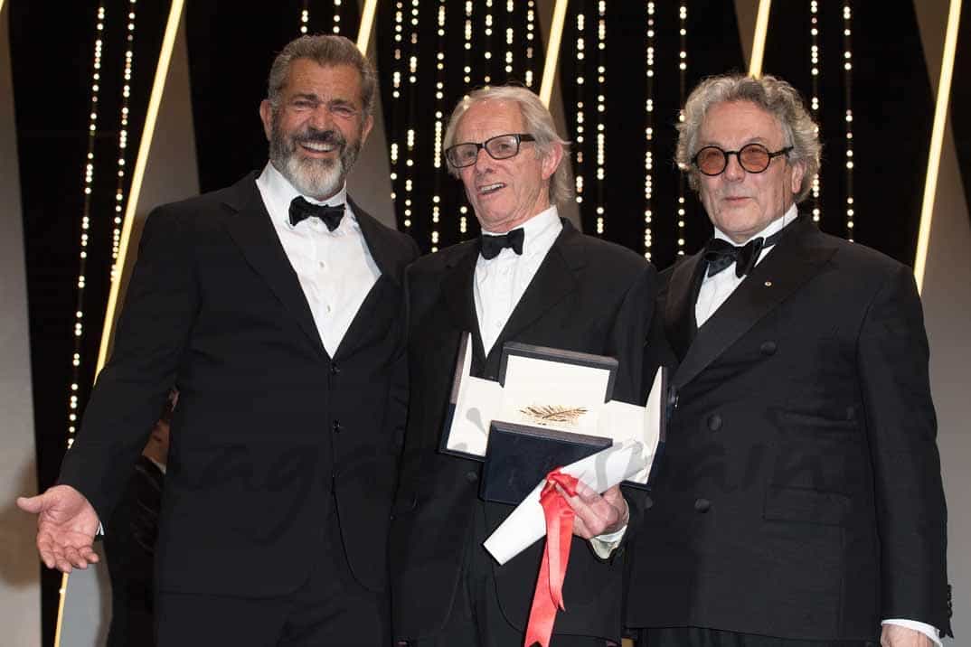 mel gibson ken loach y george miller en el festivas de cine de cannes