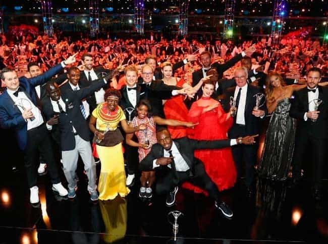 Los Príncipes y los deportistas laureados posaron haciendo el gesto de Usain Bolt © Instagram