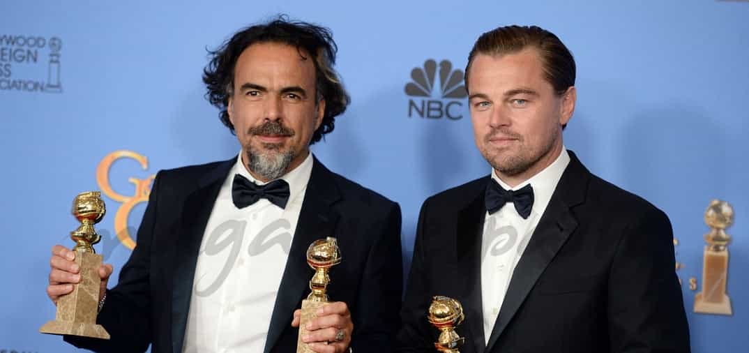 leonardo-dicaprio-y-alejandro-gonzalez-inarritu-p ganadores de un globo de oro