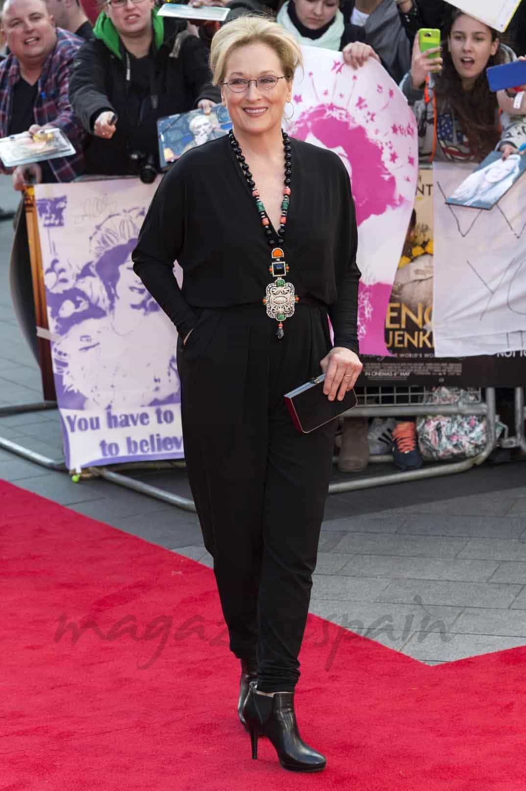 meryl street en la premiere de florence foster en londres