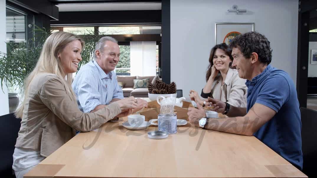 Nicole Kimpel, Bertín Osborne, Fabiola Martínez y Antonio Banderas en "Mi casa es la tuya" © Mediaset