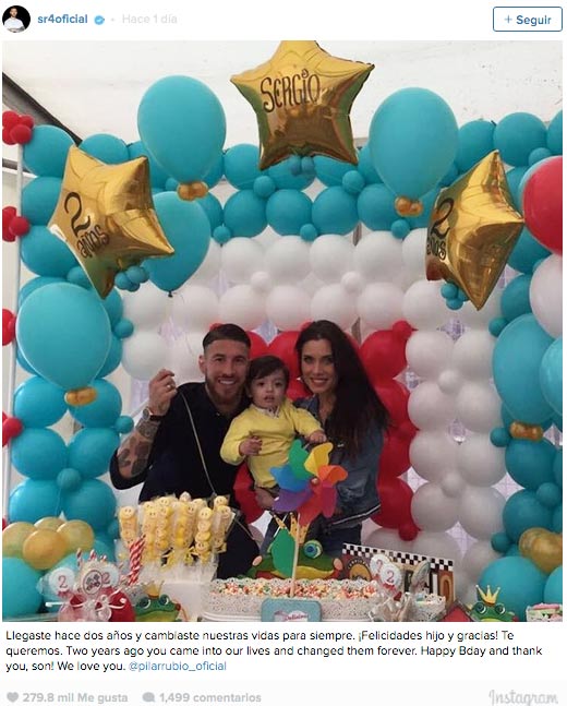 sergio-ramos-y-pilar-rubio celebran el cumpleaños de su hijo