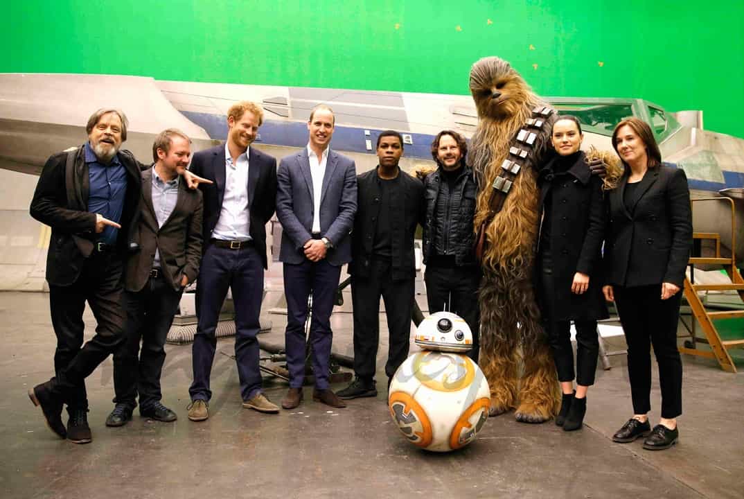 El príncipe Guillermo y el príncipe Harry en el rodaje de Star Wars