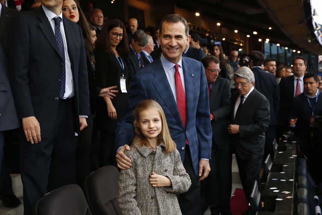 rey felipe, princesa leonor, futbol, atletico de madrid, copa de europa