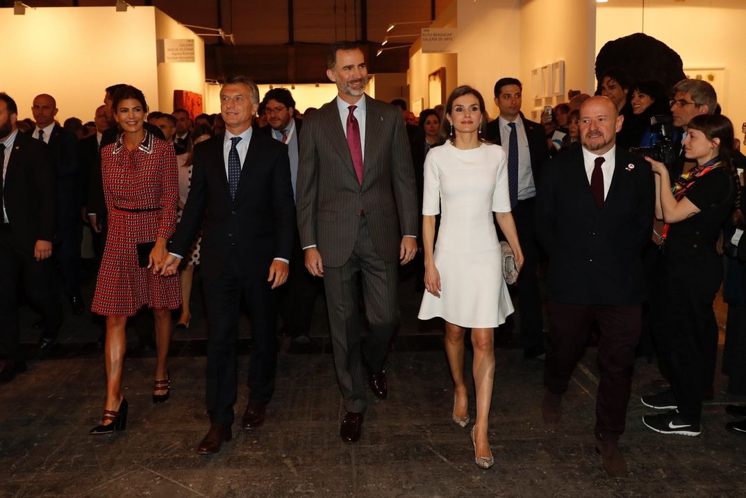 Reyes Felipe y Letizia con Mauricio Macri y su esposa Juliana Awada © Casa S.M. El Rey