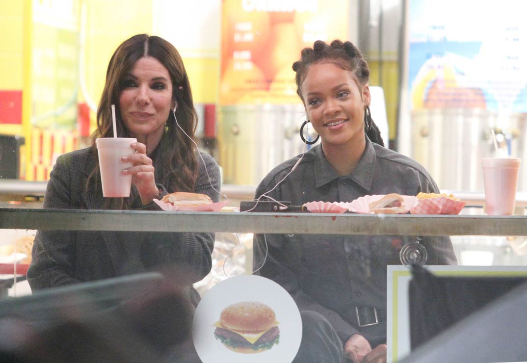 rihanna y sandra bullock rodaje