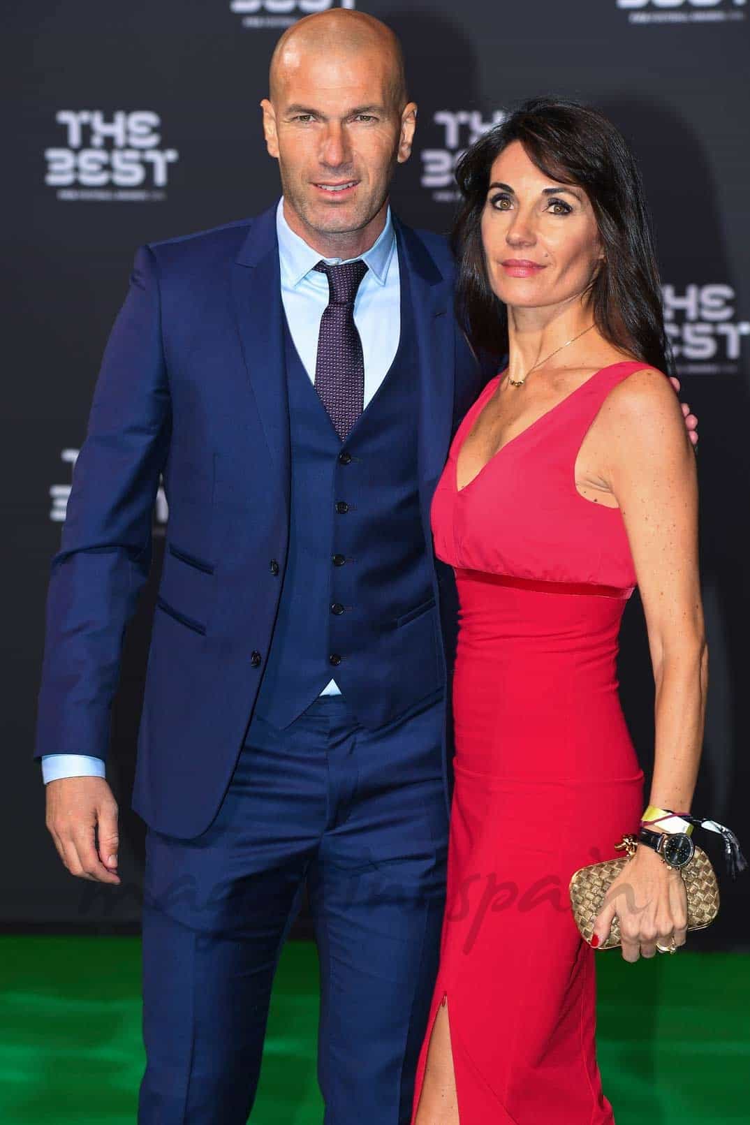 zidane y su esposa en los premios the best