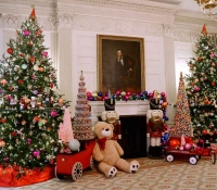 casa blanca en navidad