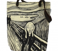 Bolso asas de cuero  " El Grito " Munch