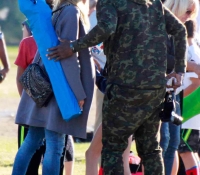 Heidi Klum and Seal watch their kids play football in Los Angeles