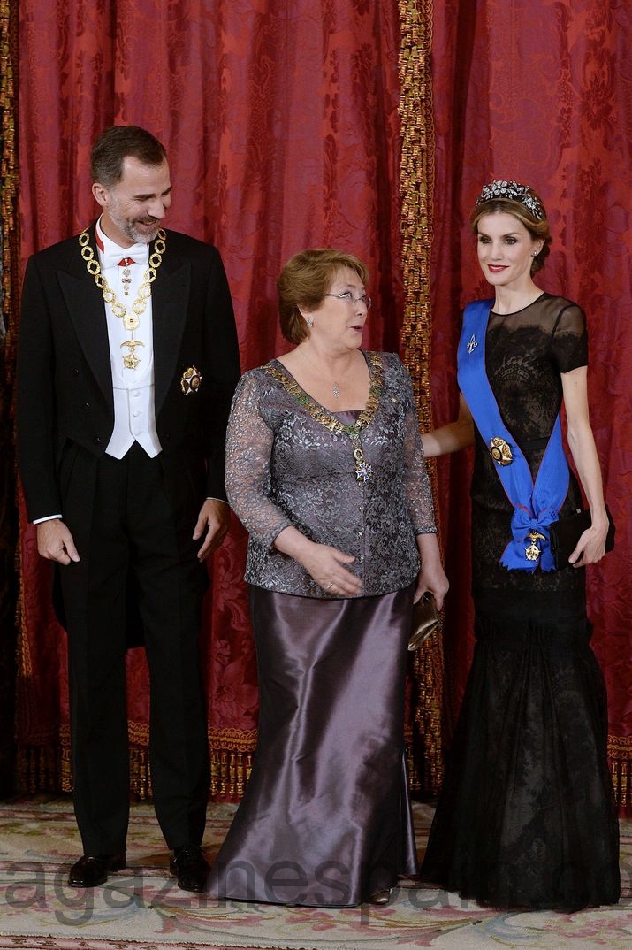 cena de gala en el palacio real con la presidenta de chile michelle bachelet octubre 2014