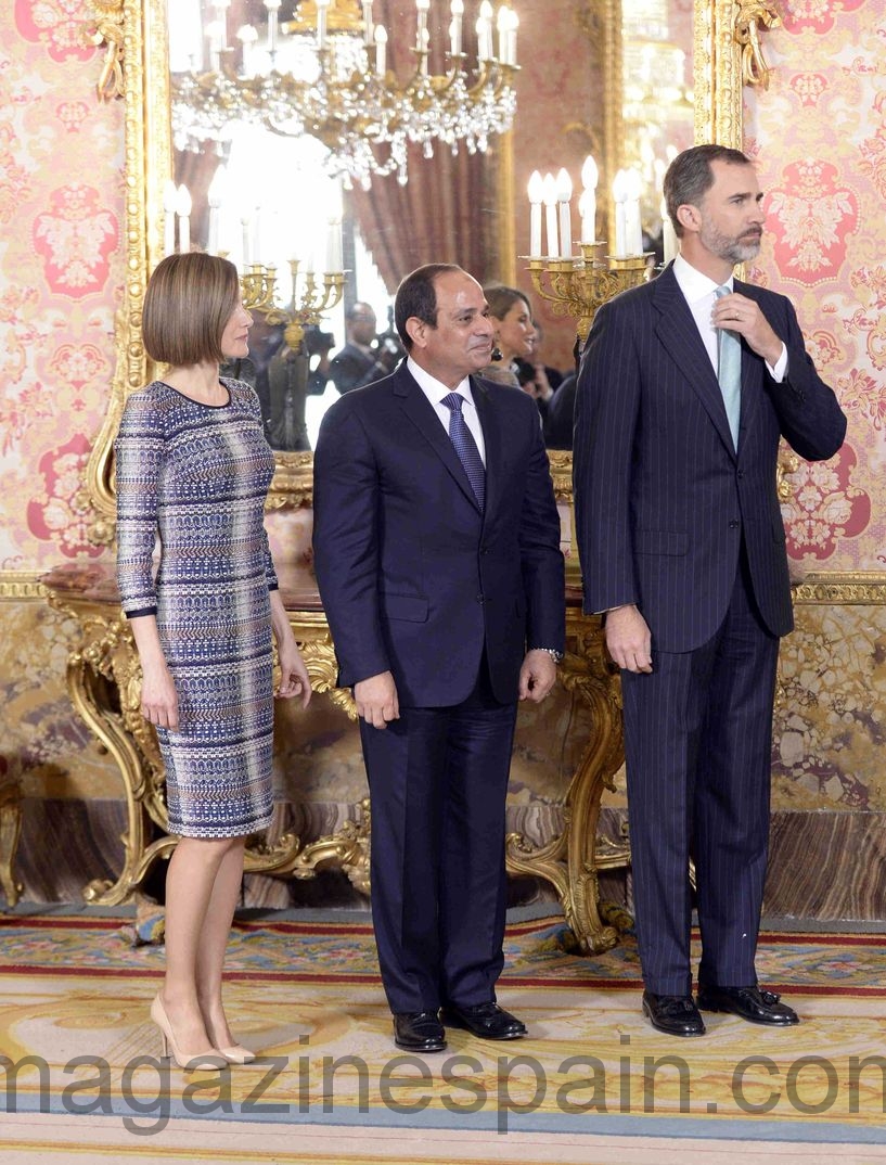 reyes de espana reciben al presidente de egipto Abdel Fattah Al Sisi abril 2015