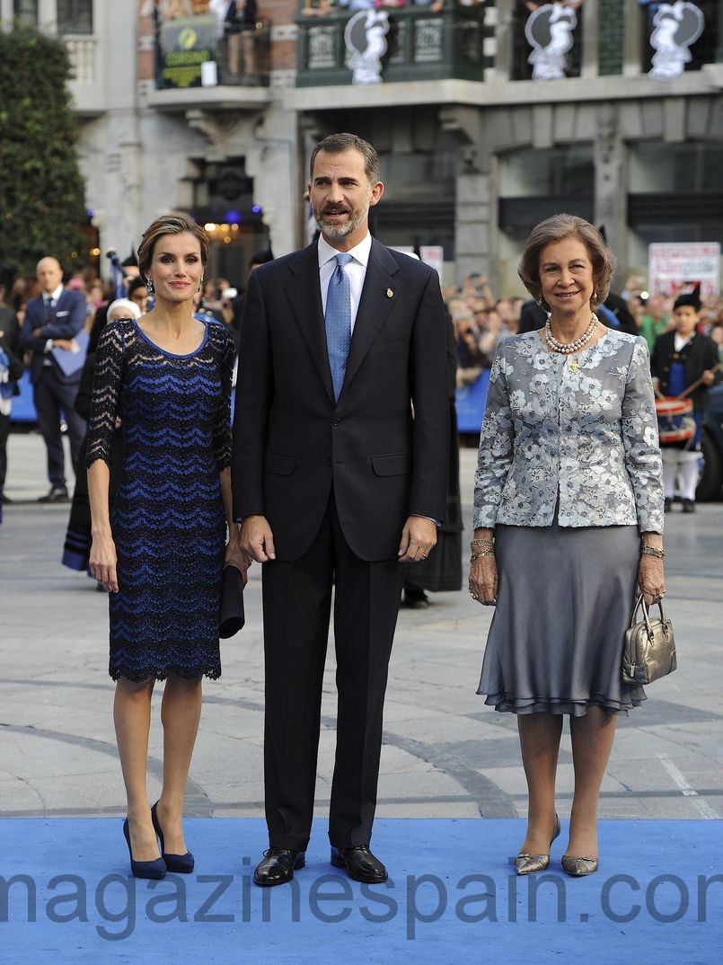 reyes de espana y la reina sofia en la entrega de los premios principe de asturias octubre 2014