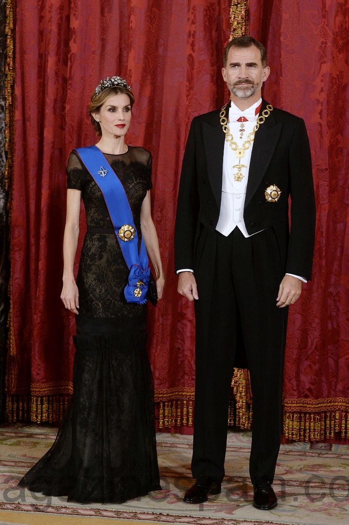 felipe y letizia en la cena en honor  de michelle bachelet octubre 2014