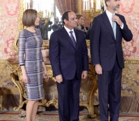 reyes de espana reciben al presidente de egipto Abdel Fattah Al Sisi abril 2015
