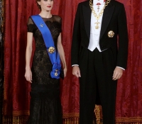 felipe y letizia en la cena en honor  de michelle bachelet octubre 2014