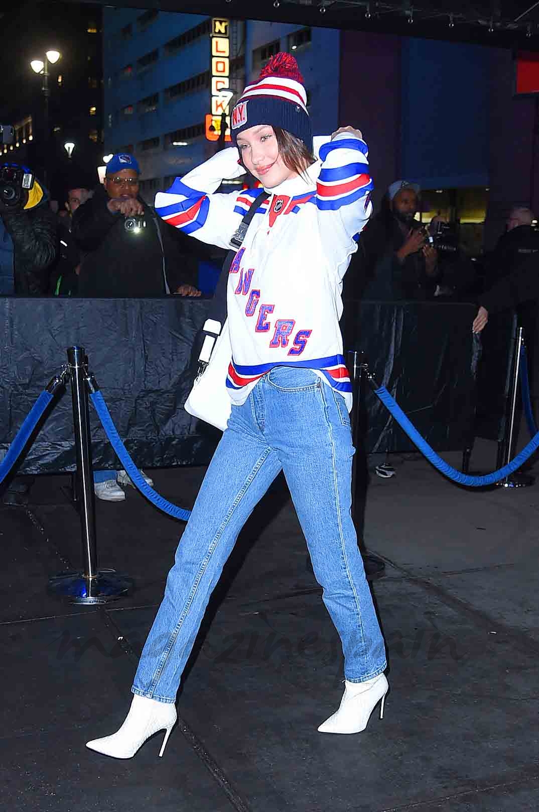 gigi y bella hadid forofas de los ny rangers