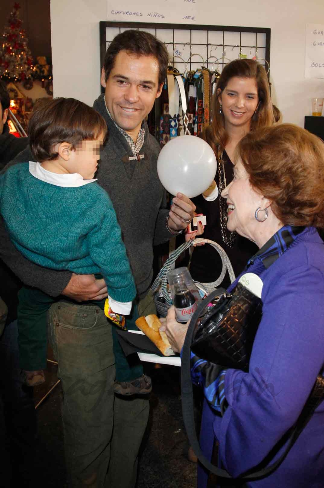 Carmen Franco con su nieto Luis Alfonso de Borbón y uno de sus bisnietos