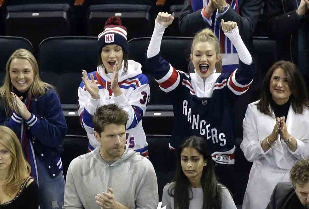 gigi y bella hadid forofas de los ny rangers