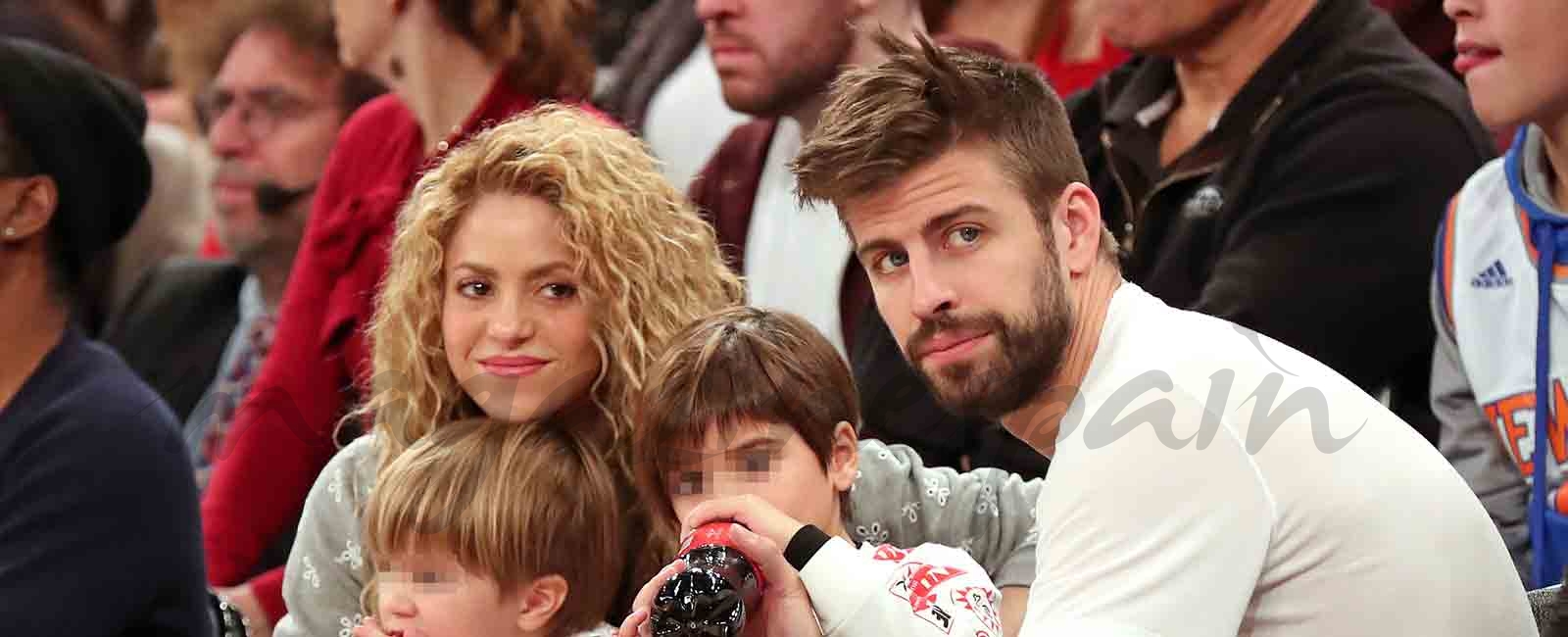 Shakira, Piqué y sus hijos fans de la NBA