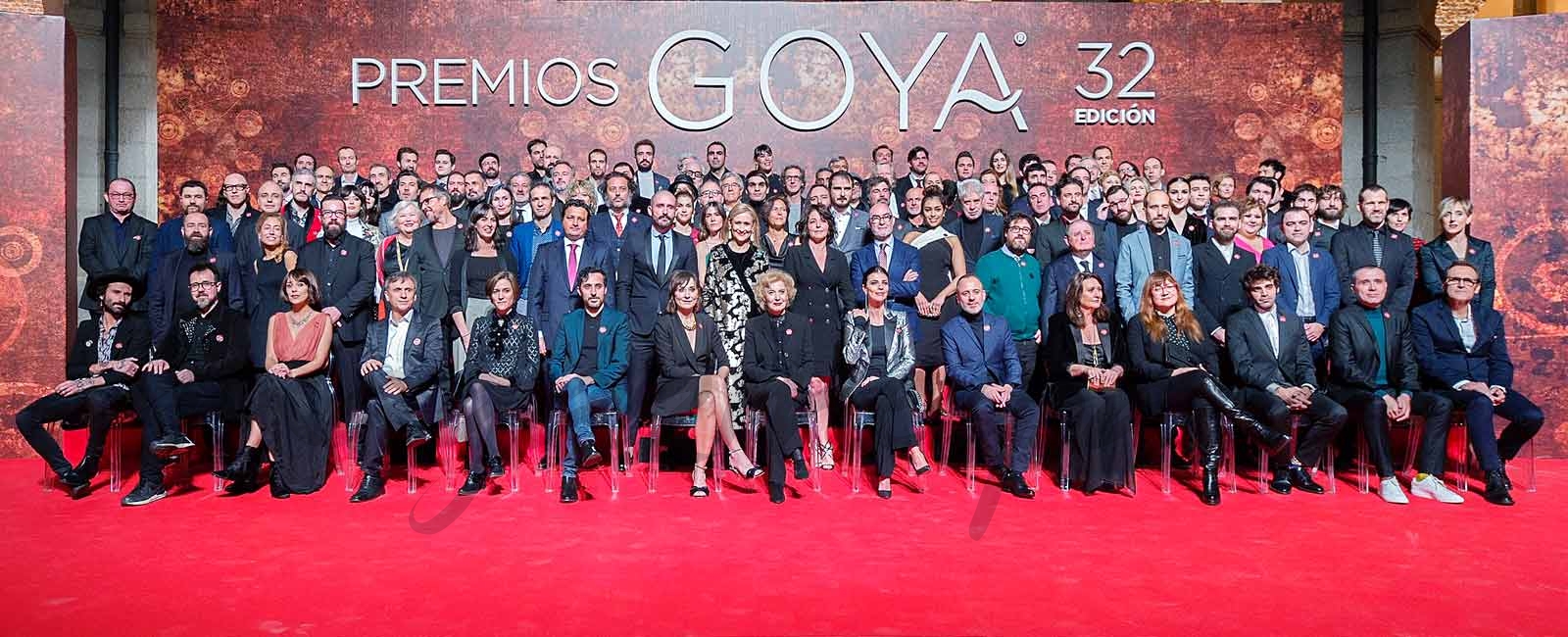 La foto de familia de los nominados a los Premios Goya 2018