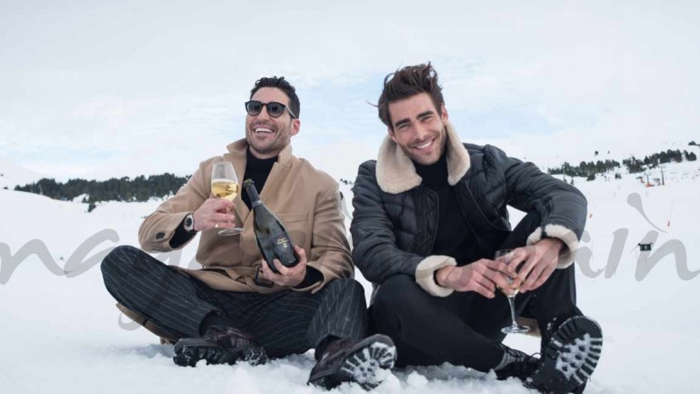 Miguel Ángel Silvestre y Jon Kortajarena se divierten en la nieve