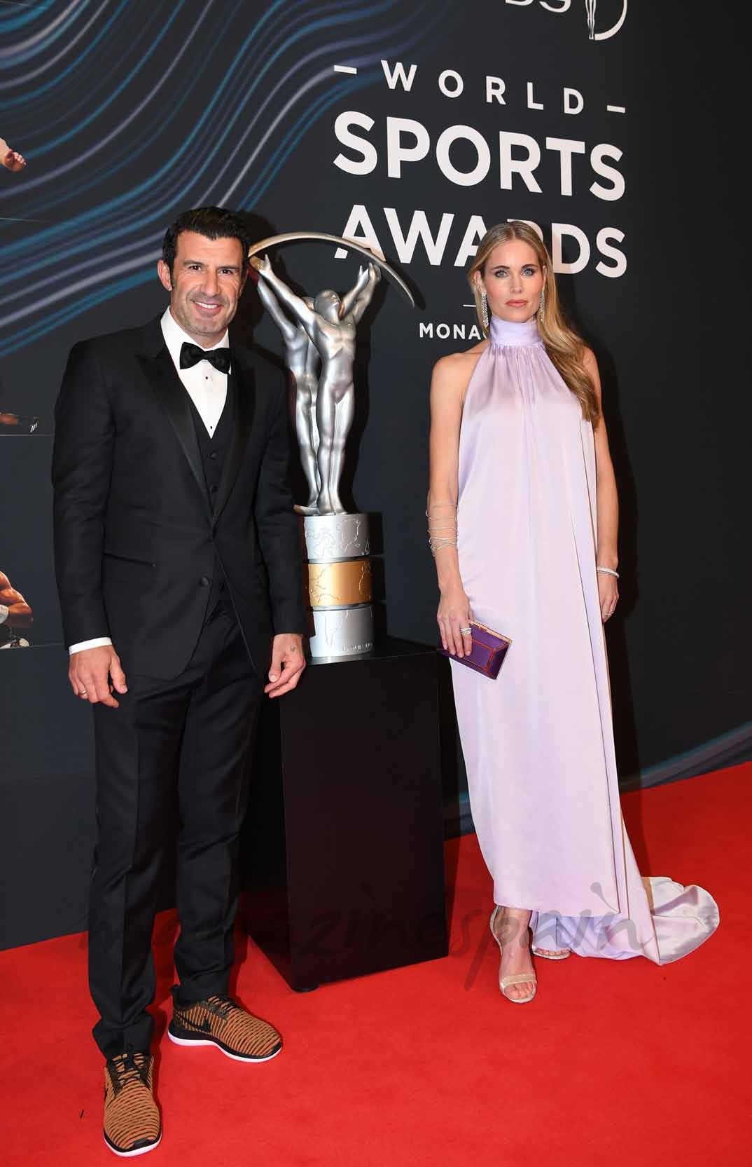 Luis Figo y Helen Svedin, con un espectacular vestido de Pedro del Hierro