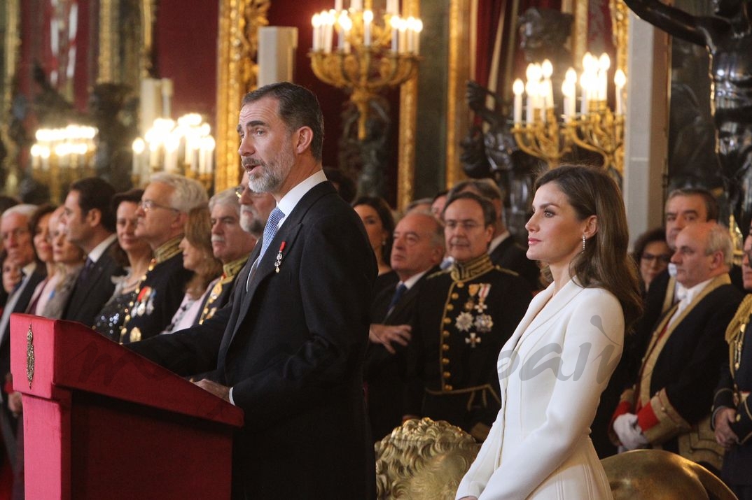 Don Felipe durante sus palabras en la recepción al Cuerpo Diplomático © Casa S.M. El Rey