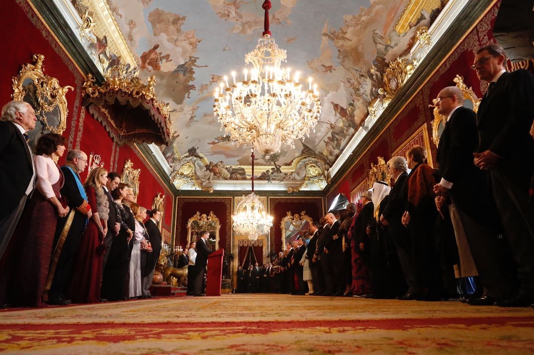 Vista general del Salón del Trono durante la recepción al Cuerpo Diplomático © Casa S.M. El Rey