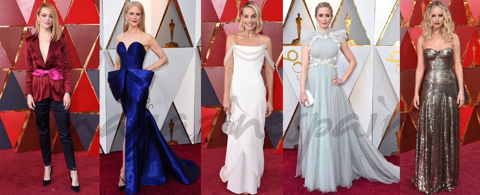 Emma Stone, Nicole Kidman, Margot Robbie, Emily Blunt y Jennifer Lawrence