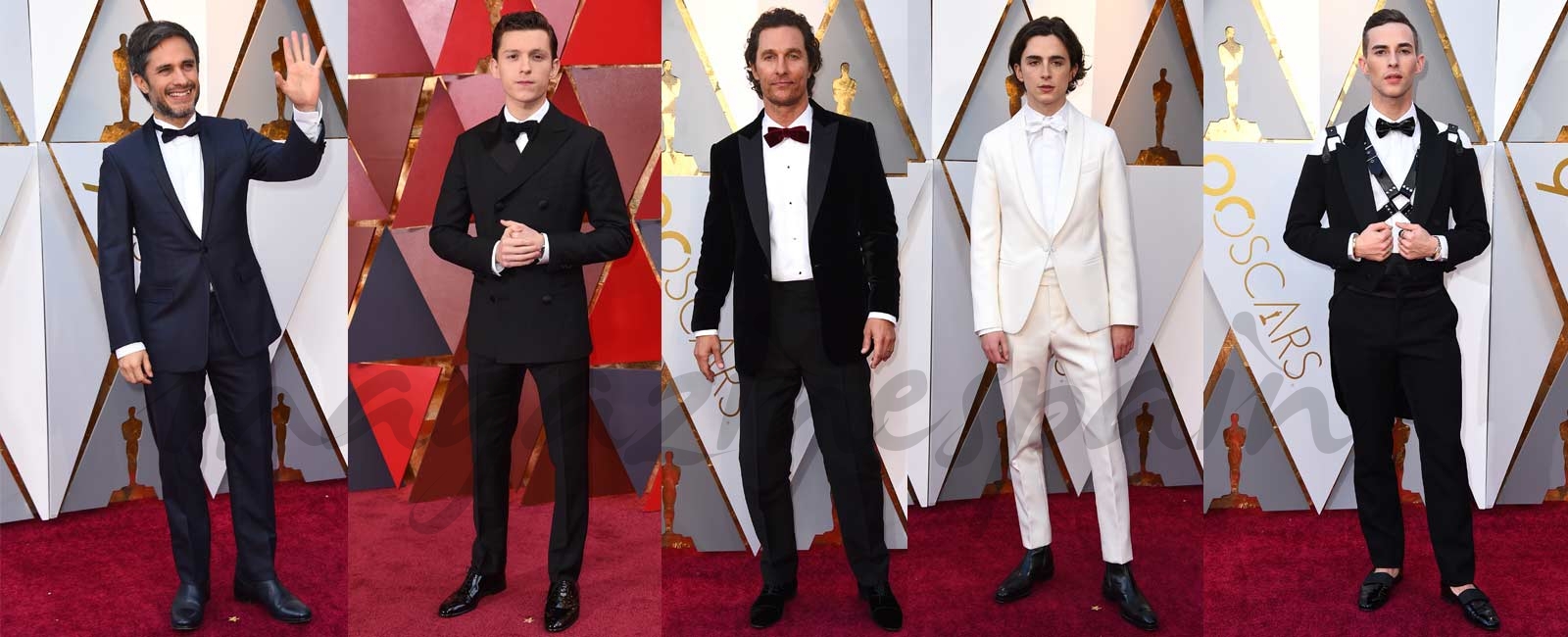 Gael García Bernal, Tom Holland, Matthew McConaughey, Timothee Chalamet y Adam Rippon