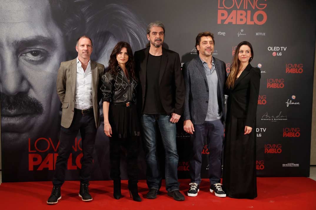 Miguel Menendez de Zubillaga, Fernando Leon de Aranoa, Javier Bardem, Penelope Cruz y Julieth Restrepo 