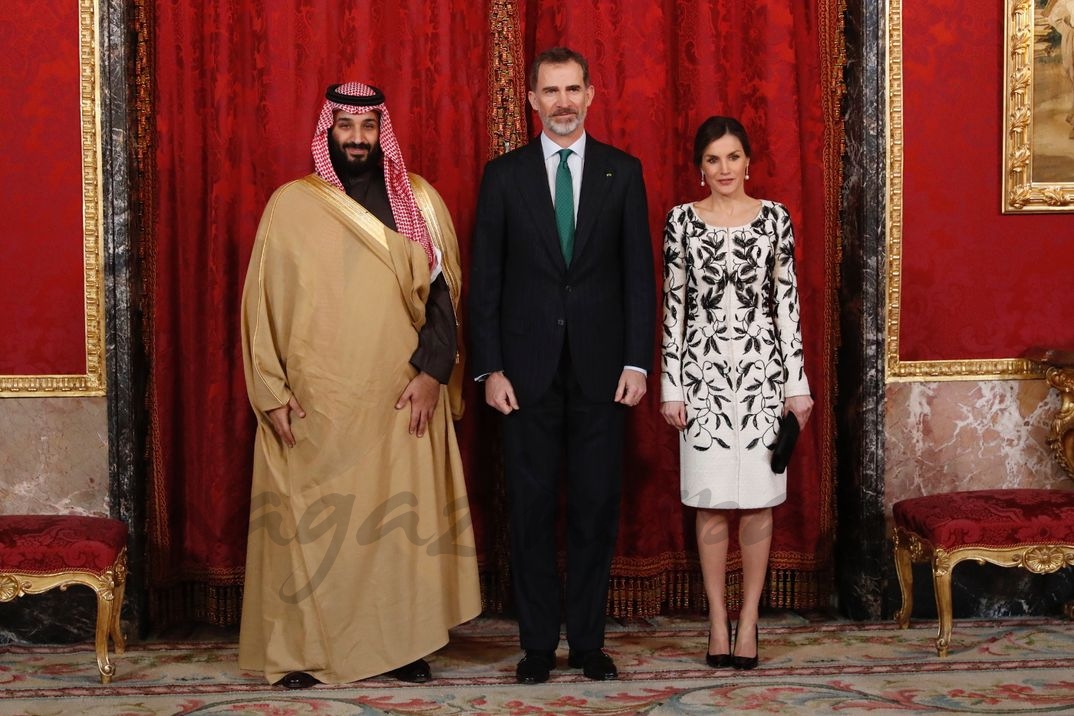 Los Reyes junto a Su Alteza Real Mohammed Bin Salman Bin Abdulaziz Al Saud, Príncipe heredero del Reino de Arabia Saudí © Casa S.M. El Rey