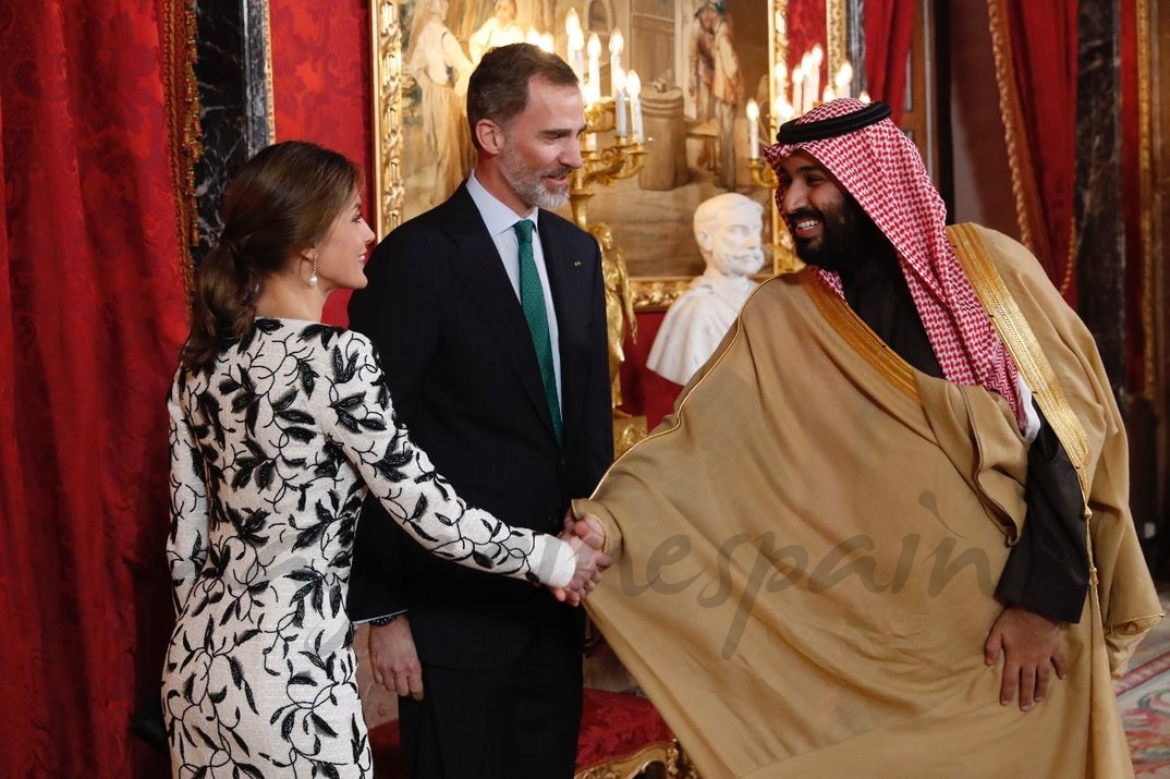 Los Reyes junto a Su Alteza Real Mohammed Bin Salman Bin Abdulaziz Al Saud, Príncipe heredero del Reino de Arabia Saudí © Casa S.M. El Rey