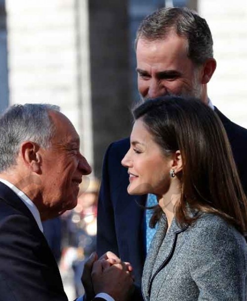 Los Reyes reciben al Presidente de Portugal